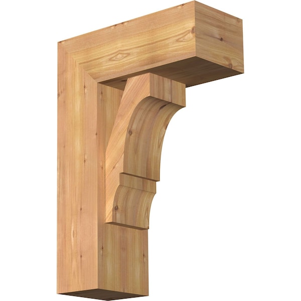 Ekena Millwork Balboa Block Smooth Bracket w/ Offset Brace, Western Red Cedar, 7 1/2"W x 18"D x 26"H BKT0806X18X26BOA05SWR - main